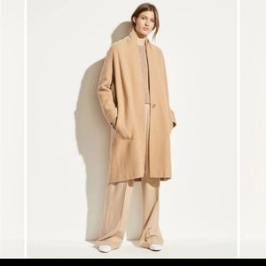 Vince collarless wool coat cardigan camel xs
